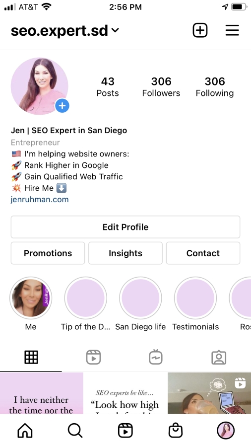 instagram bio example for professional business